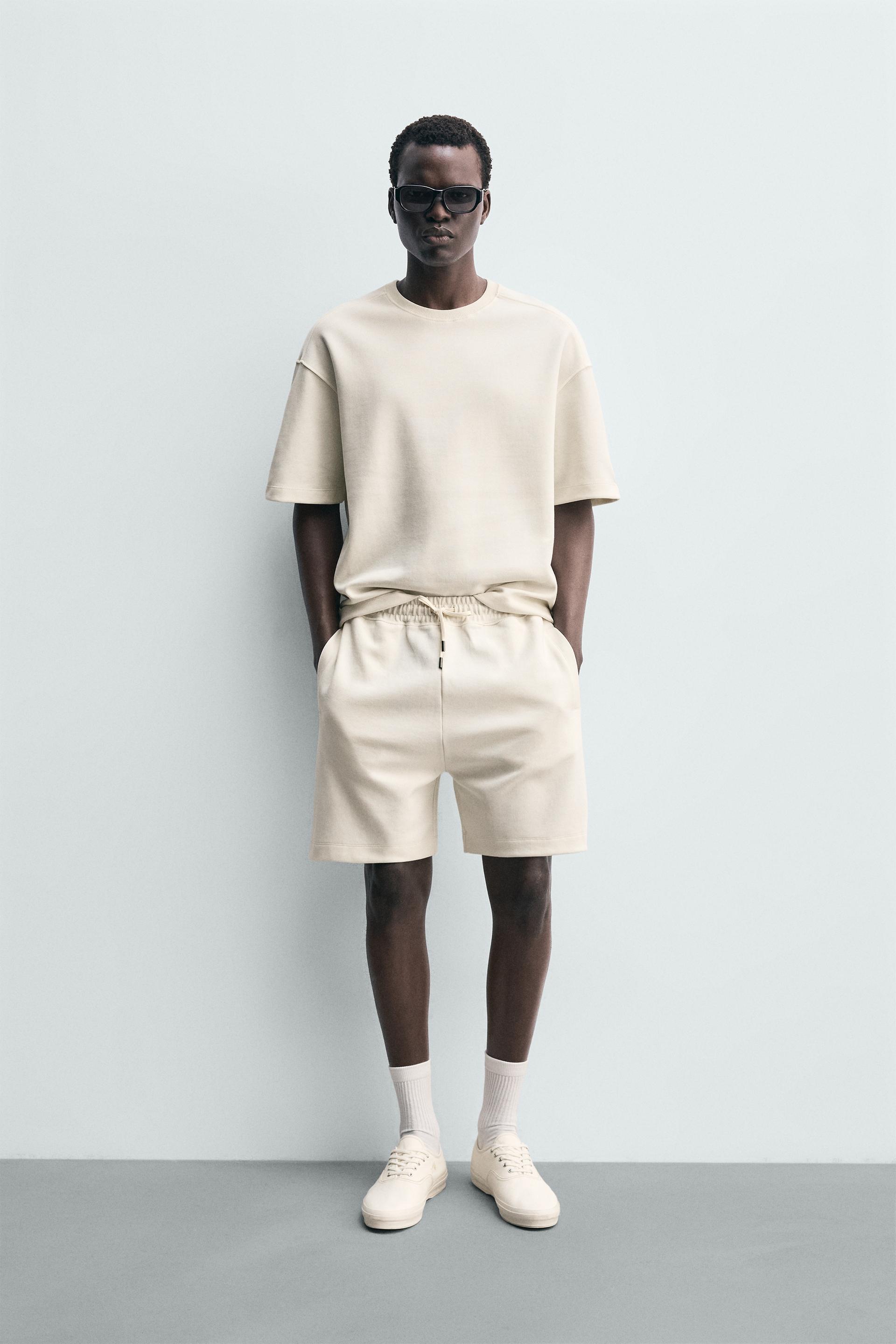 Zara SWEAT INTERLOCK COUPE DÉCONTRACTÉE — Blanc cassé