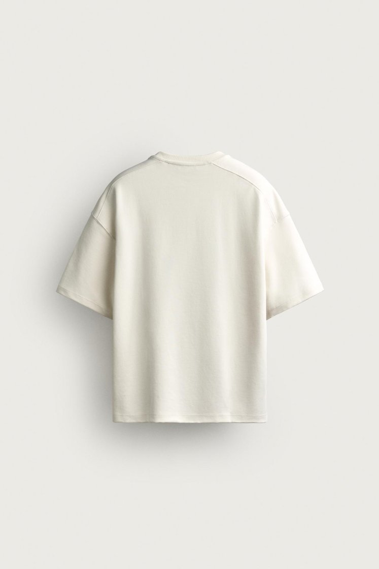 Zara SWEAT INTERLOCK COUPE DÉCONTRACTÉE — Blanc cassé