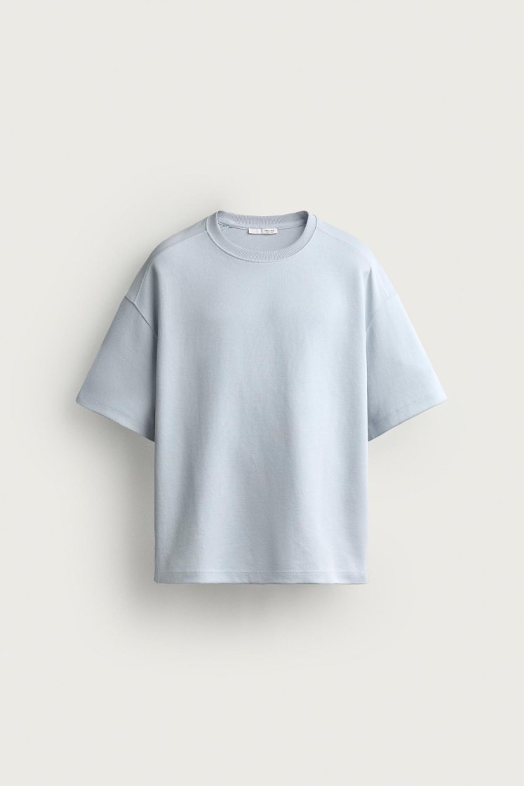 Zara SWEAT INTERLOCK COUPE DÉCONTRACTÉE — Bleu ciel