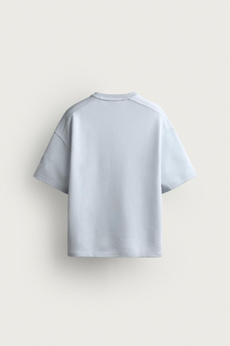Zara SWEAT INTERLOCK COUPE DÉCONTRACTÉE — Bleu ciel
