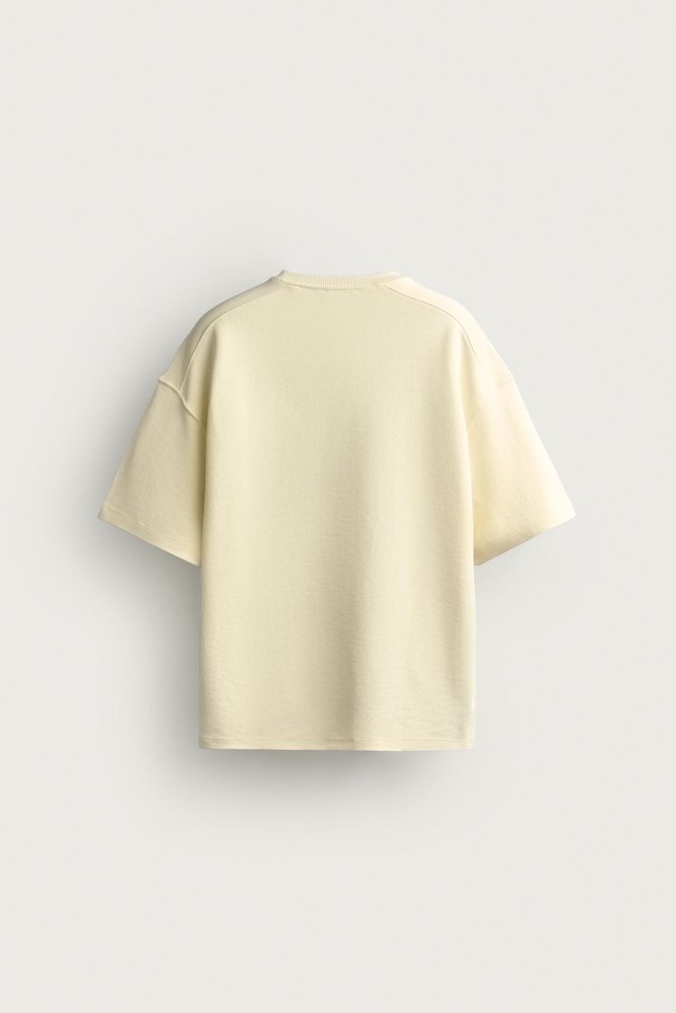 Zara SWEAT INTERLOCK COUPE DÉCONTRACTÉE — Jaune clair