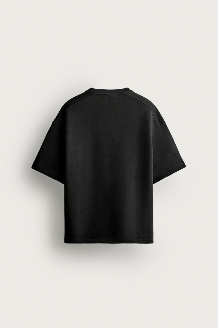 Zara SWEAT INTERLOCK COUPE DÉCONTRACTÉE — Noir