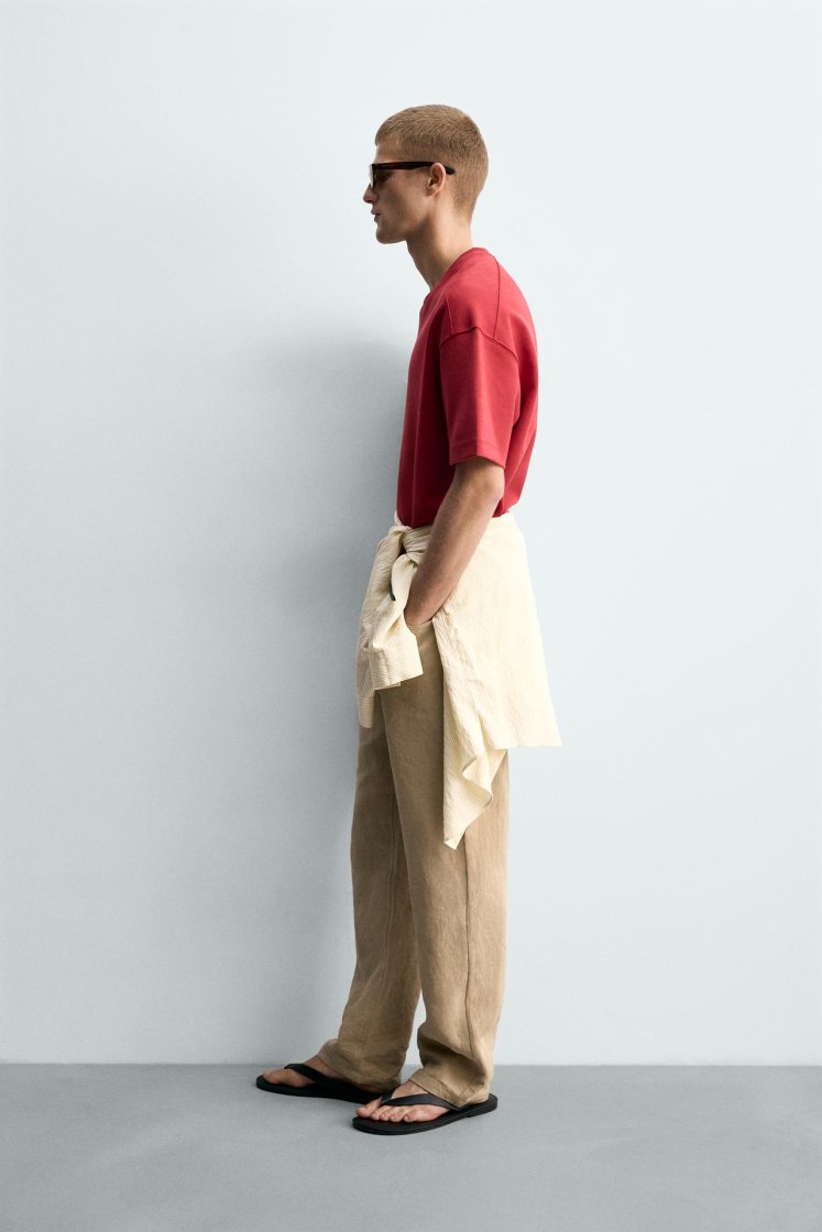 Zara SWEAT INTERLOCK COUPE DÉCONTRACTÉE — Rouge