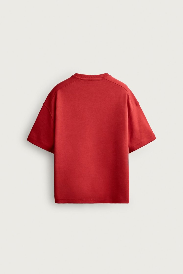 Zara SWEAT INTERLOCK COUPE DÉCONTRACTÉE — Rouge