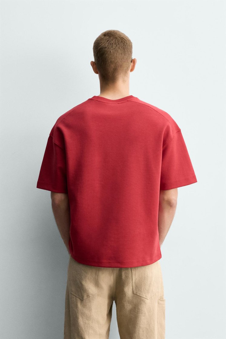 Zara SWEAT INTERLOCK COUPE DÉCONTRACTÉE — Rouge