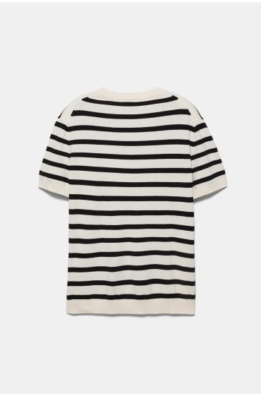 Pull&Bear Essential Ribbed Short-Sleeve Ju — White
