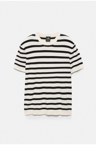 Pull&Bear Essential Ribbed Short-Sleeve Ju — White
