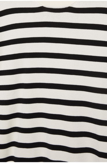 Pull&Bear Essential Ribbed Short-Sleeve Ju — White