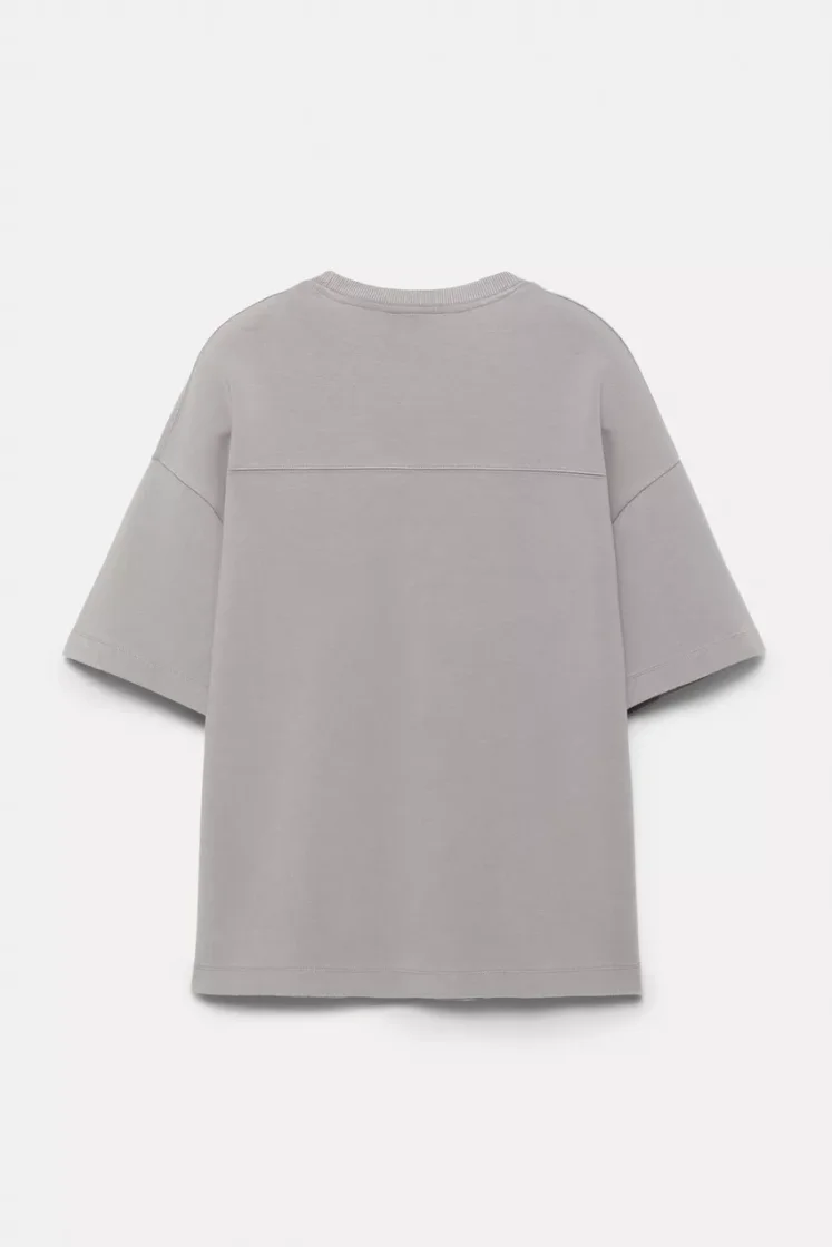 Pull&Bear Interlock short sleeve sweatshirt — Light Grey