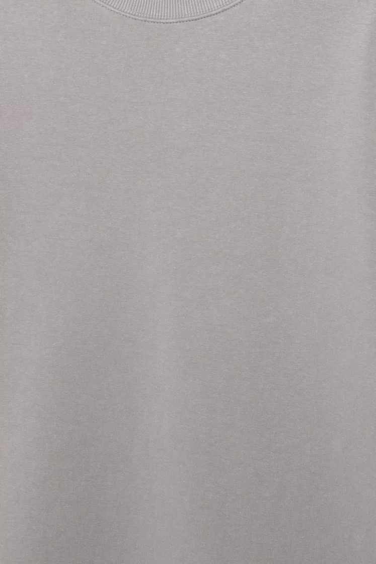 Pull&Bear Interlock short sleeve sweatshirt — Light Grey