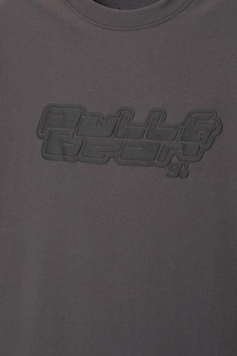 Pull&Bear Essential Cotton Crew Tee — Charcoal