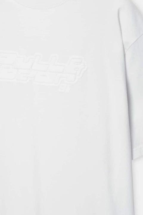 Pull&Bear Essential Cotton Crew Tee — white