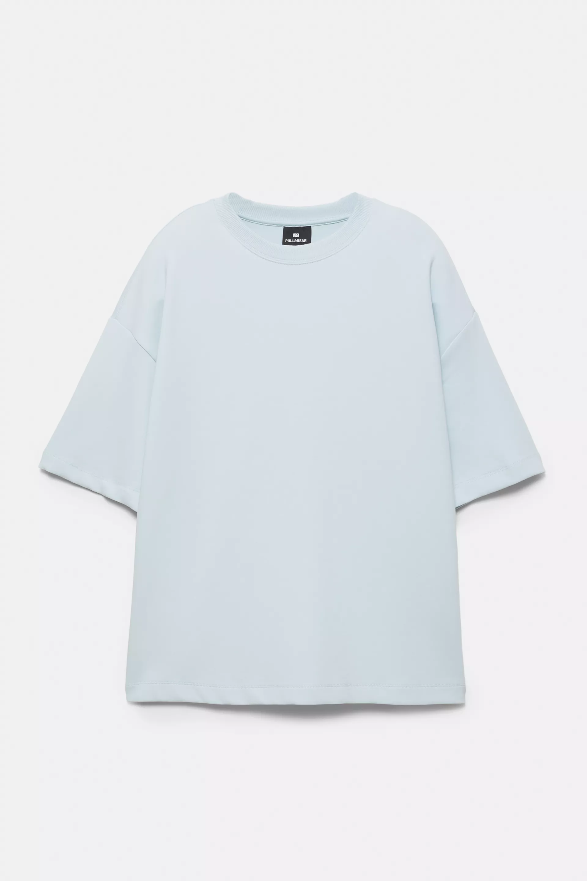 Pull&Bear Interlock short sleeve sweatshirt — Sky blue