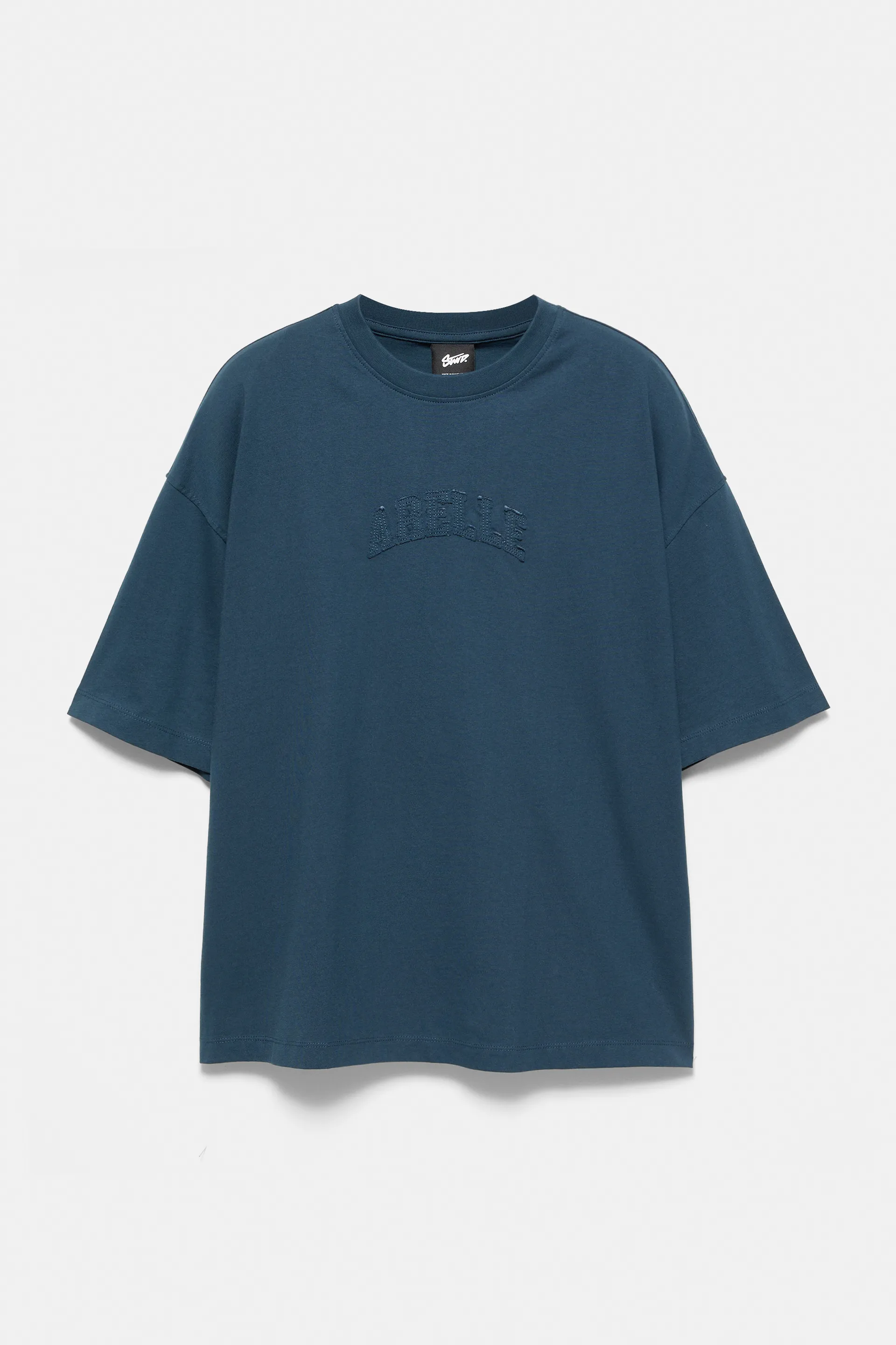 Pull&Bear STWD Patch Cotton Tee — Blue