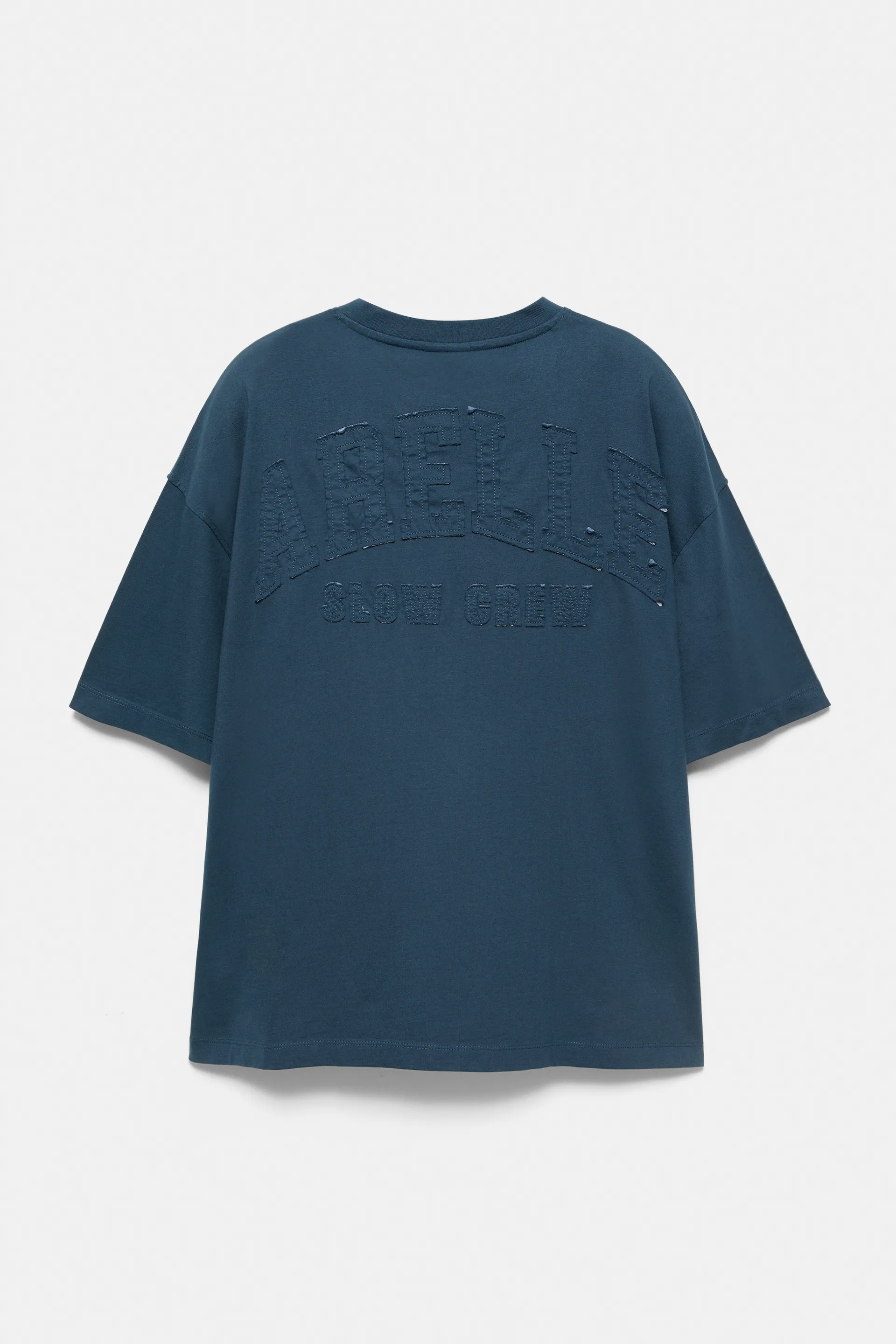 Pull&Bear STWD Patch Cotton Tee — Blue