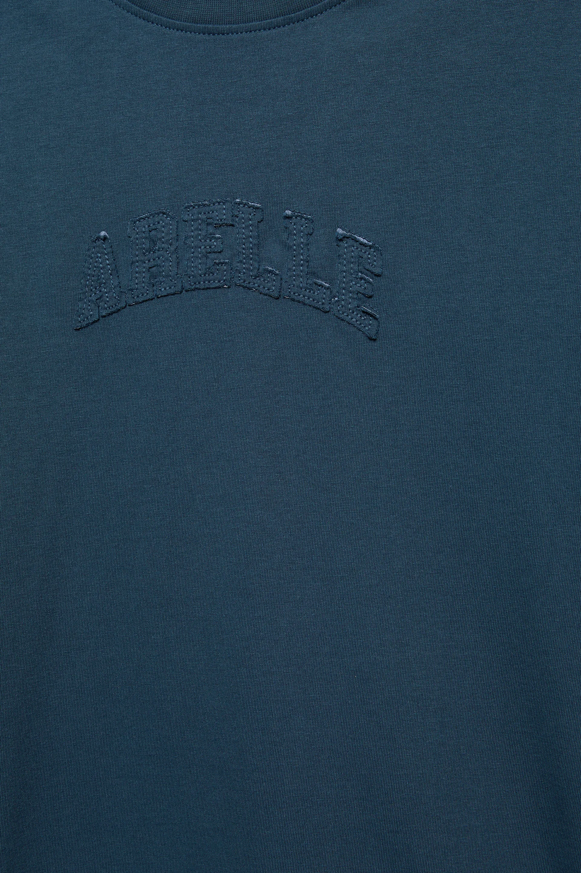 Pull&Bear STWD Patch Cotton Tee — Blue
