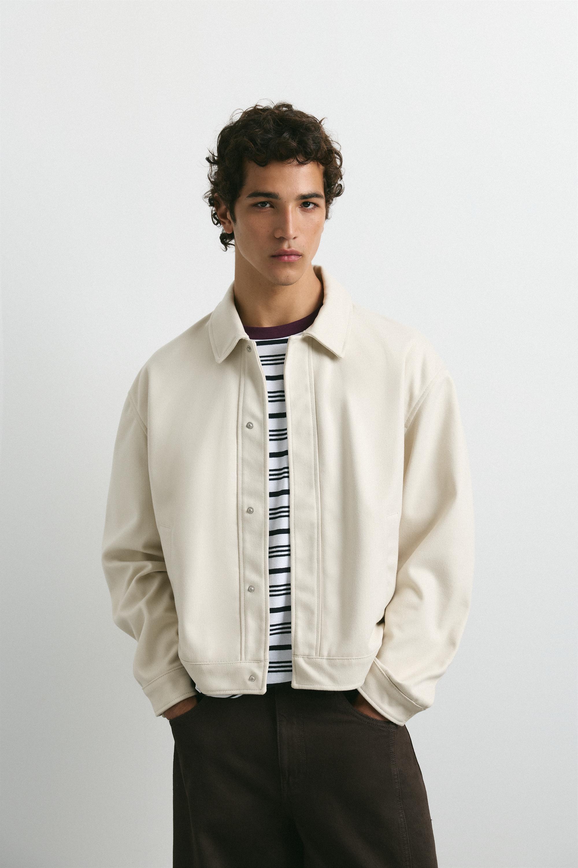 Pull&Bear Classic Trucker Jacket — Off white