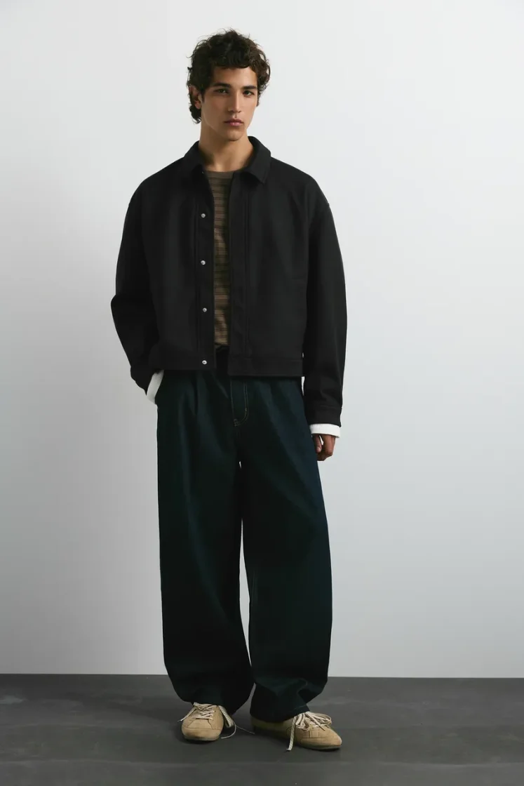 Pull&Bear Classic Trucker Jacket — Black