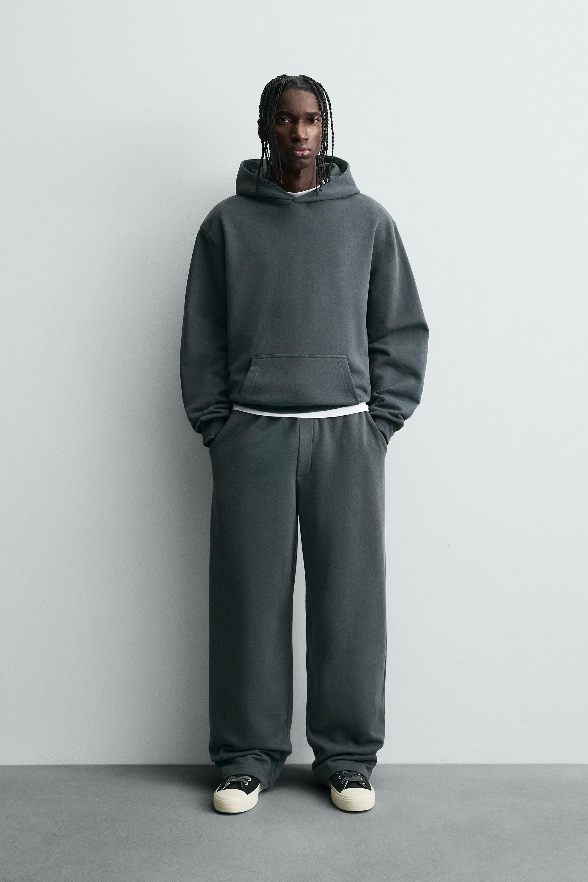 Zara BASIC RELAXED FIT JOGGER TROUSERS — Dark anthracite
