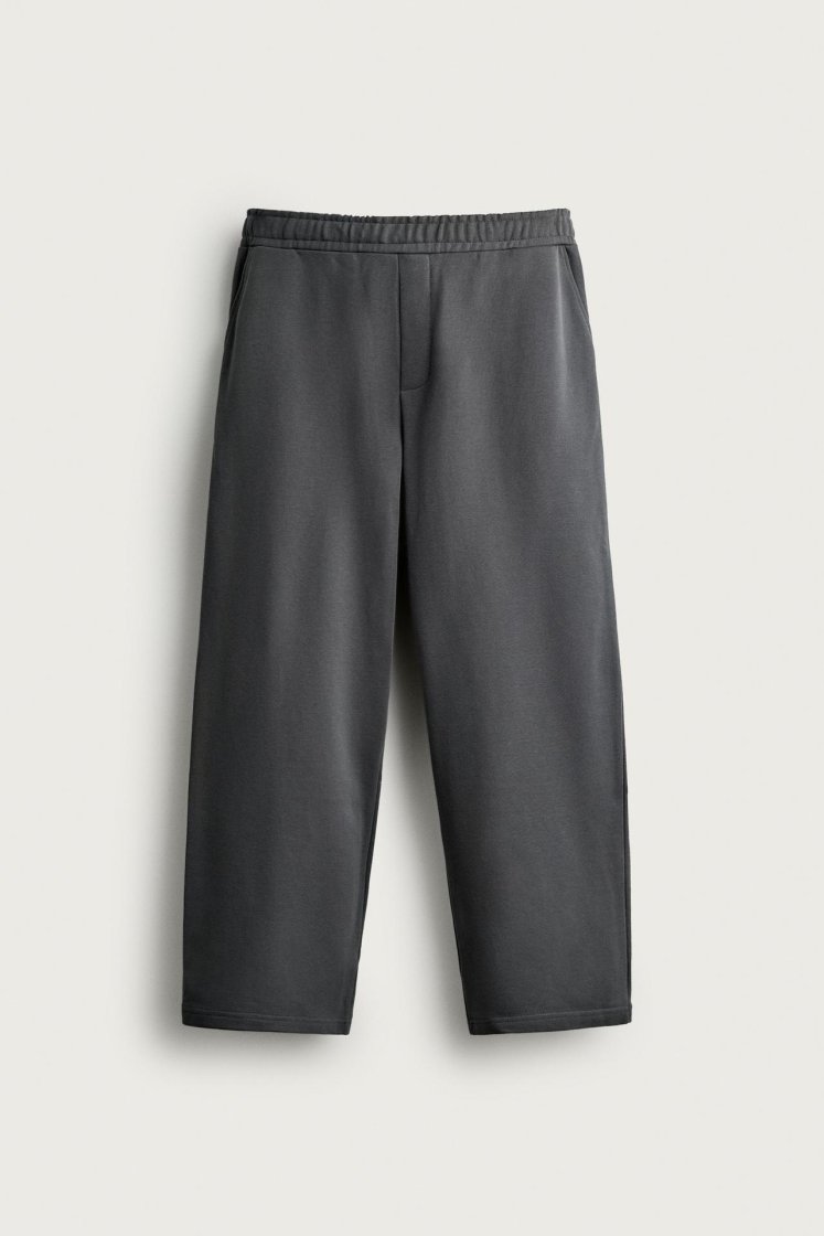Zara BASIC RELAXED FIT JOGGER TROUSERS — Dark anthracite