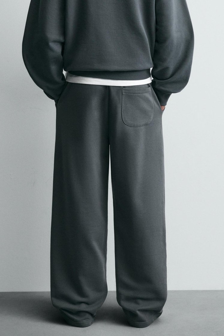 Zara BASIC RELAXED FIT JOGGER TROUSERS — Dark anthracite