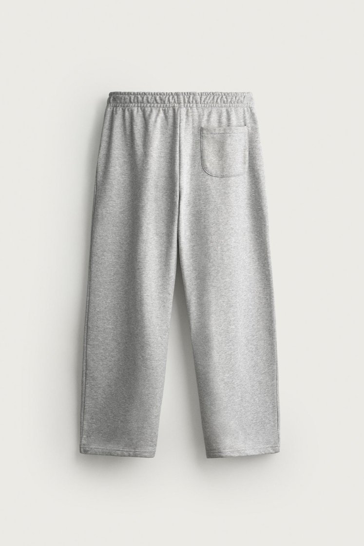Zara BASIC RELAXED FIT JOGGER TROUSERS — Grey marl
