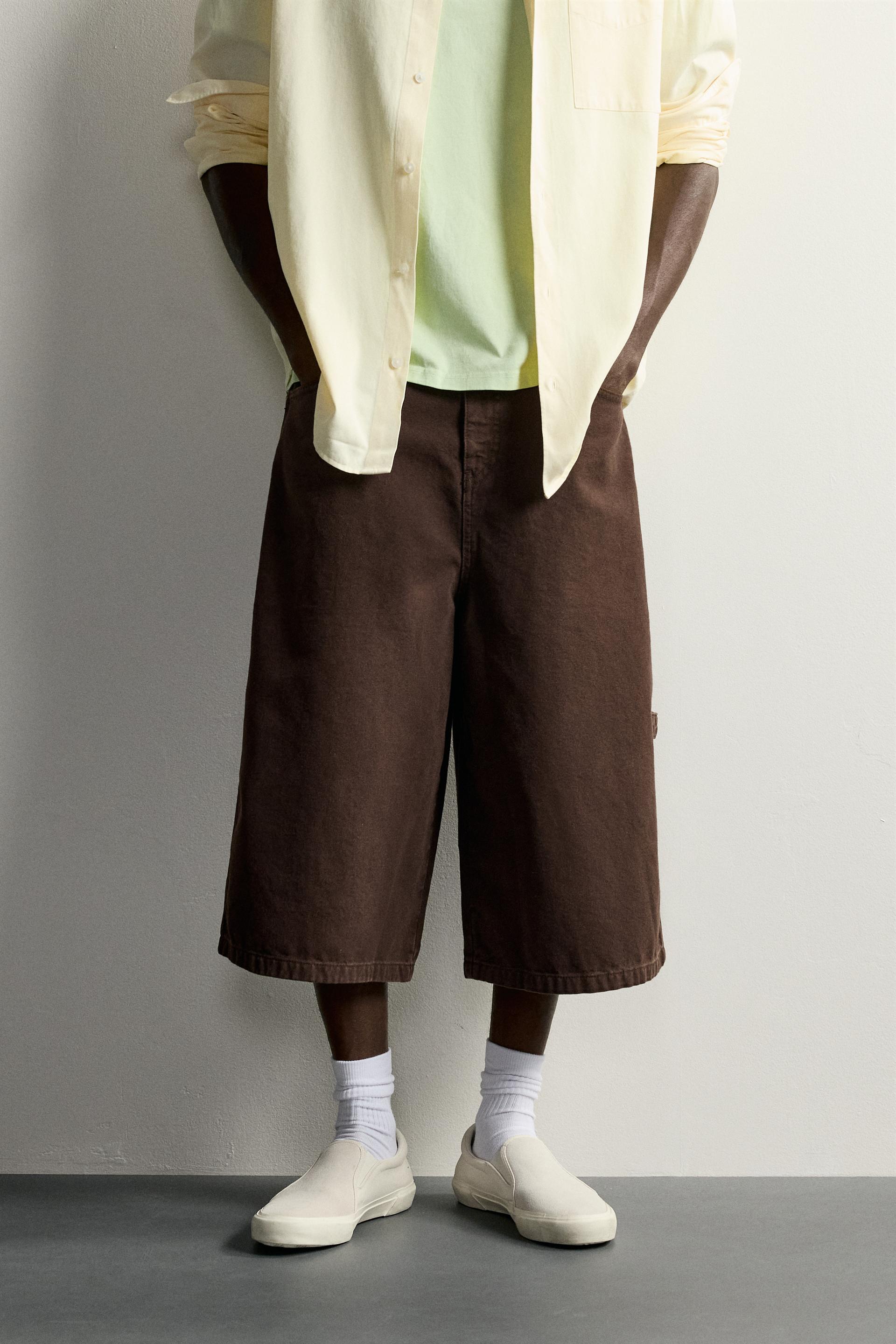 Zara JORTS CARPENTER STRAIGHT FIT — Marron