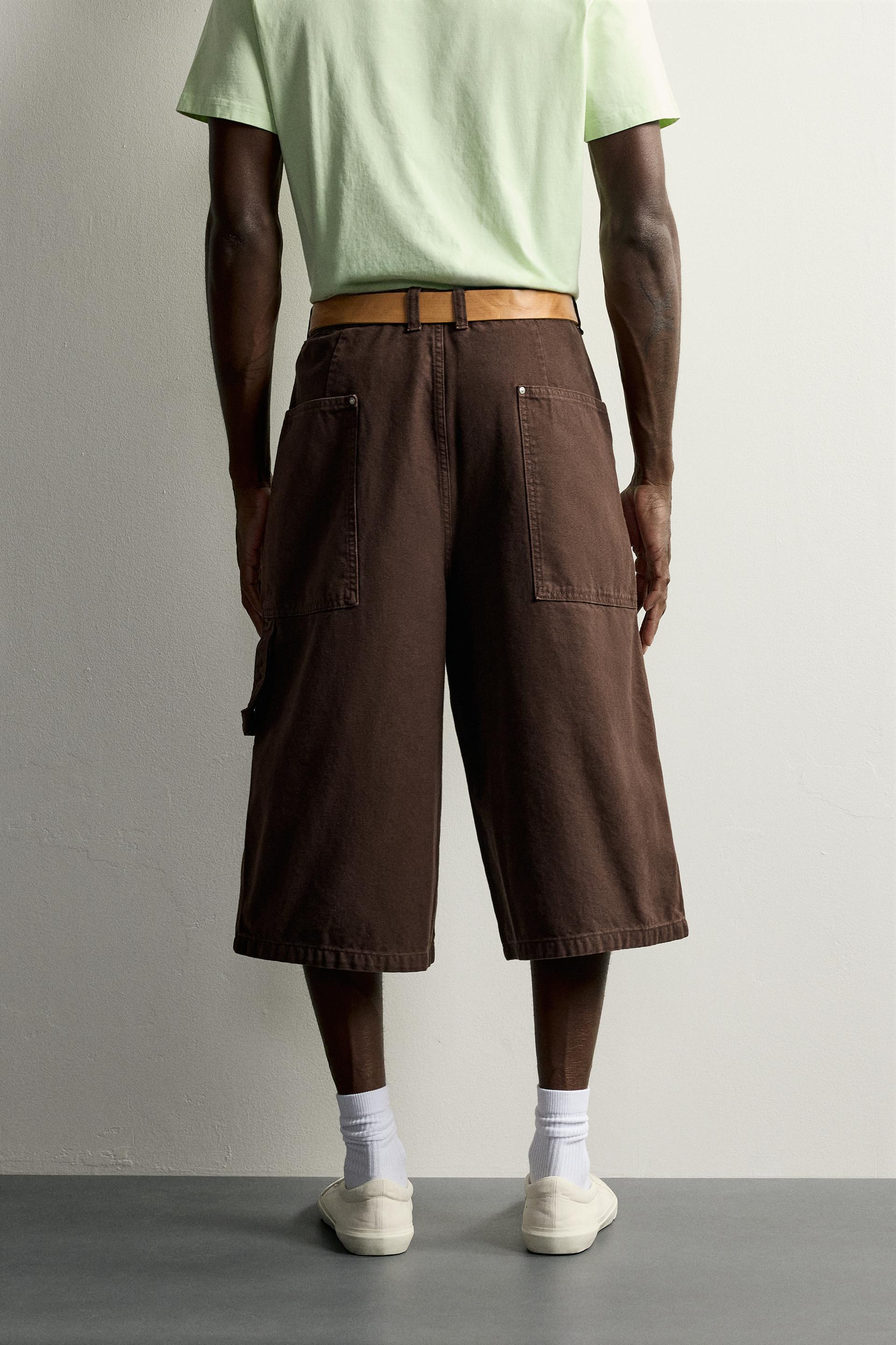 Zara JORTS CARPENTER STRAIGHT FIT — Marron