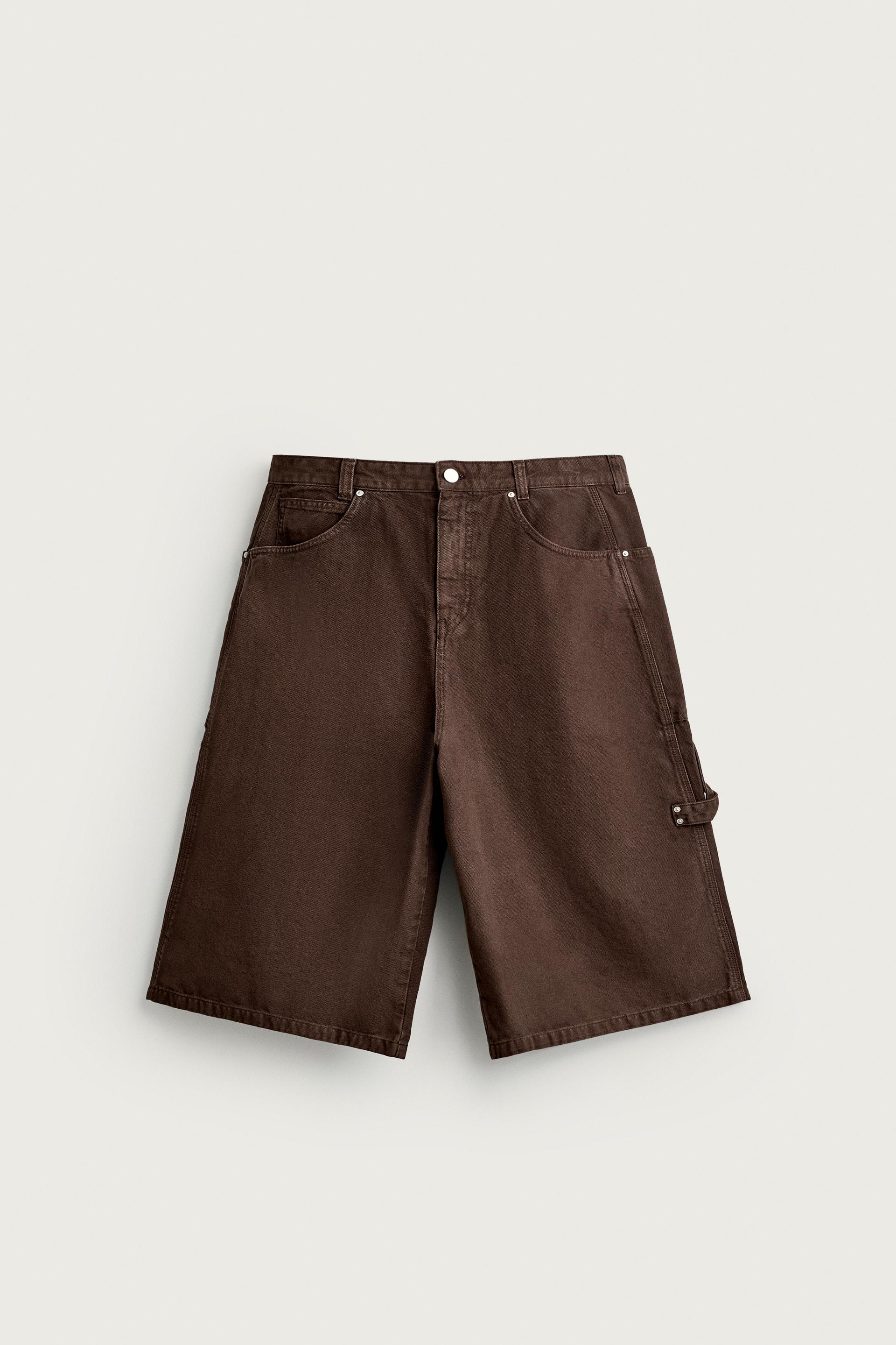Zara JORTS CARPENTER STRAIGHT FIT — Marron