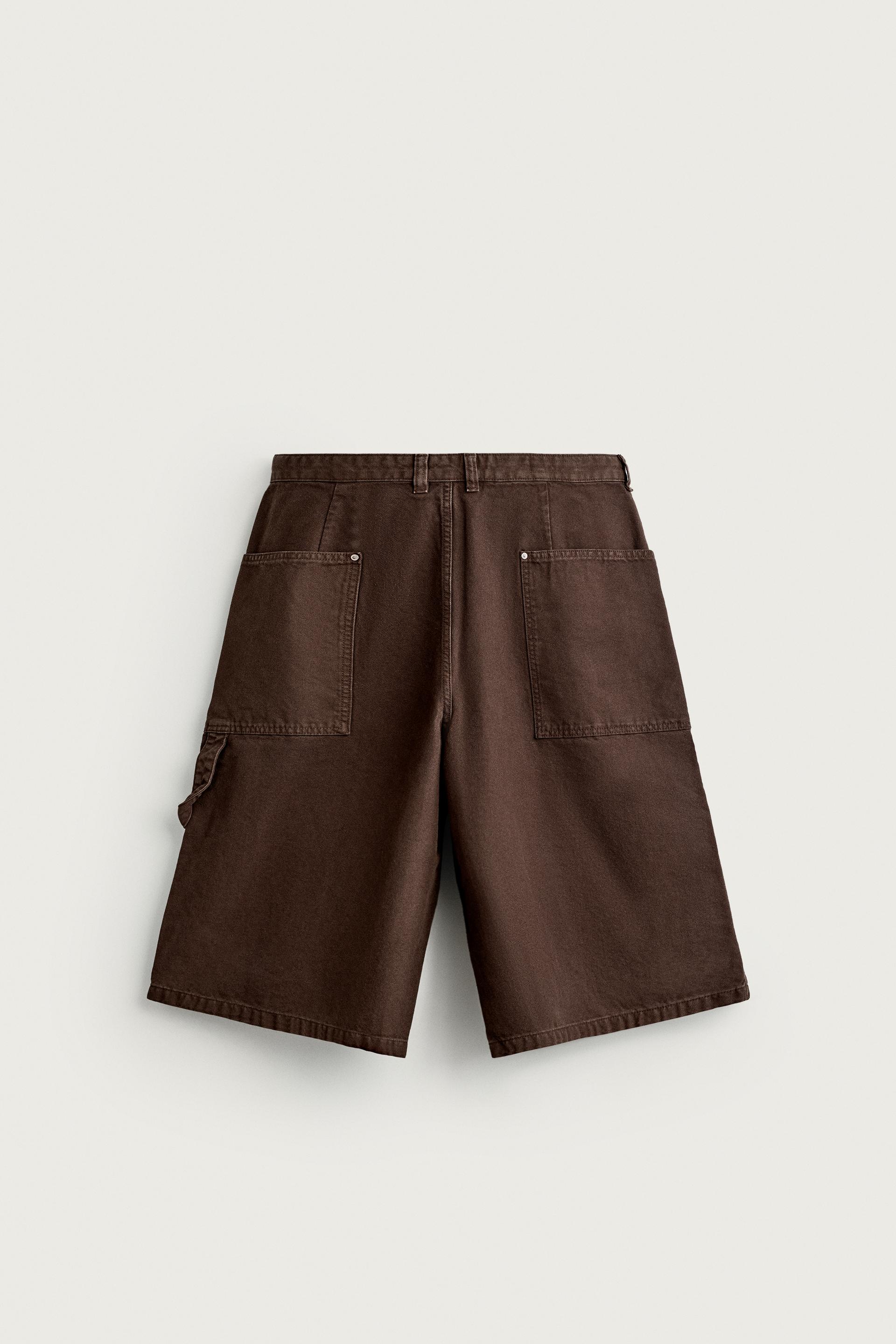 Zara JORTS CARPENTER STRAIGHT FIT — Marron