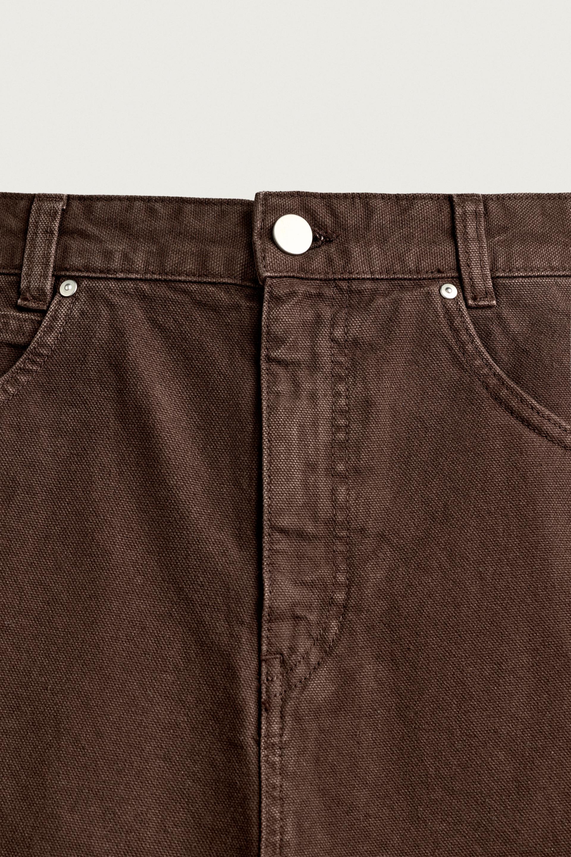 Zara JORTS CARPENTER STRAIGHT FIT — Marron