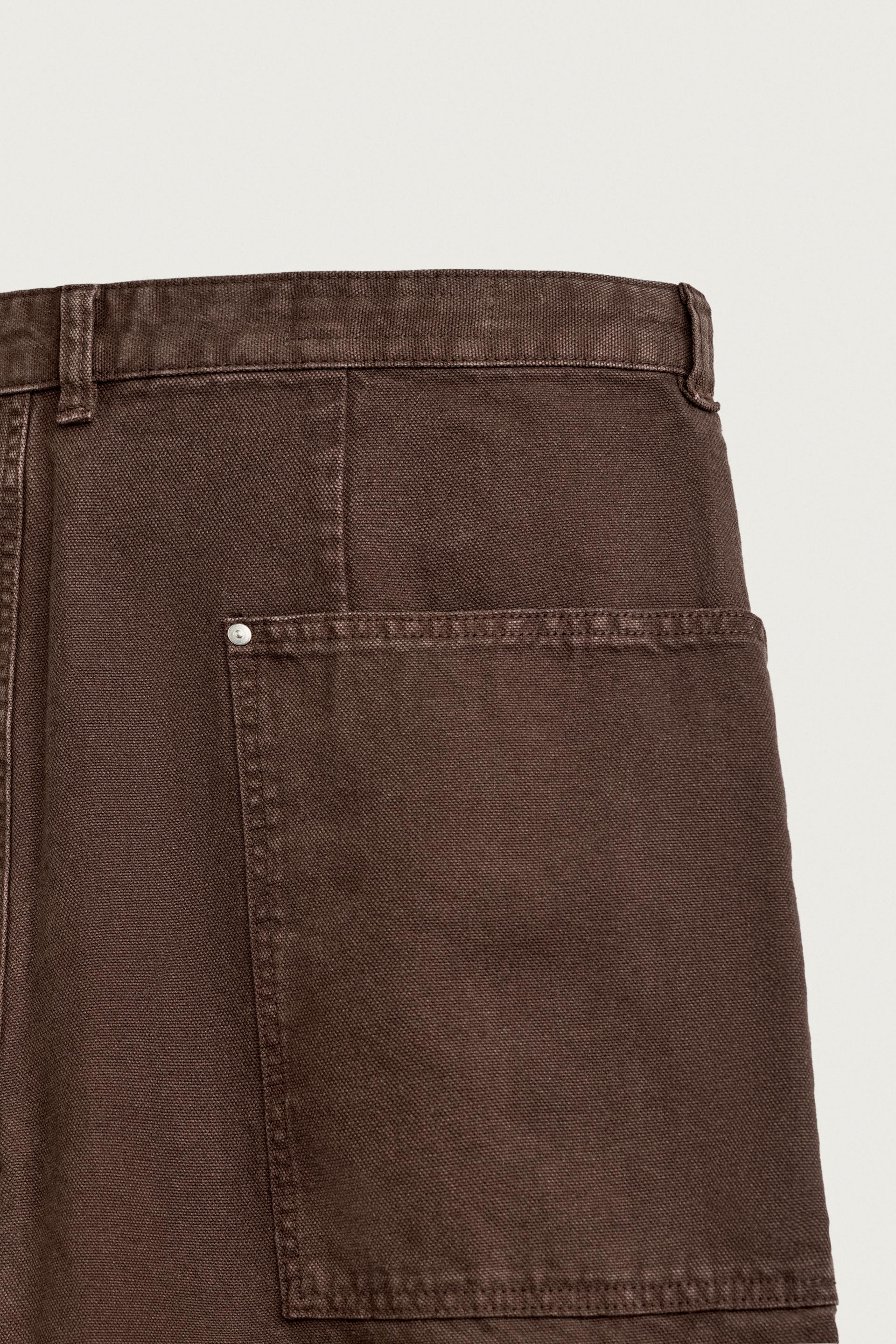 Zara JORTS CARPENTER STRAIGHT FIT — Marron