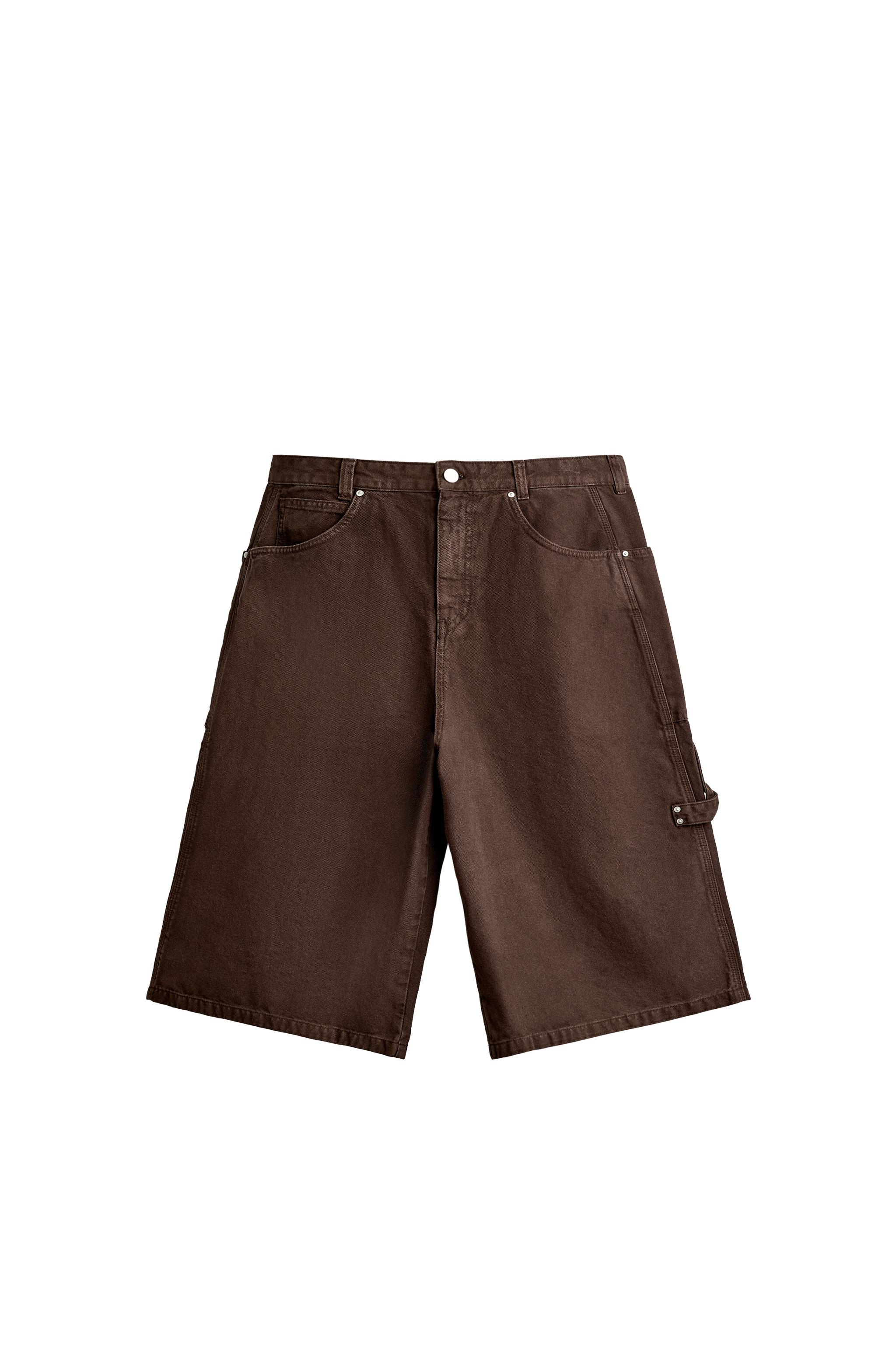 Zara JORTS CARPENTER STRAIGHT FIT — Marron