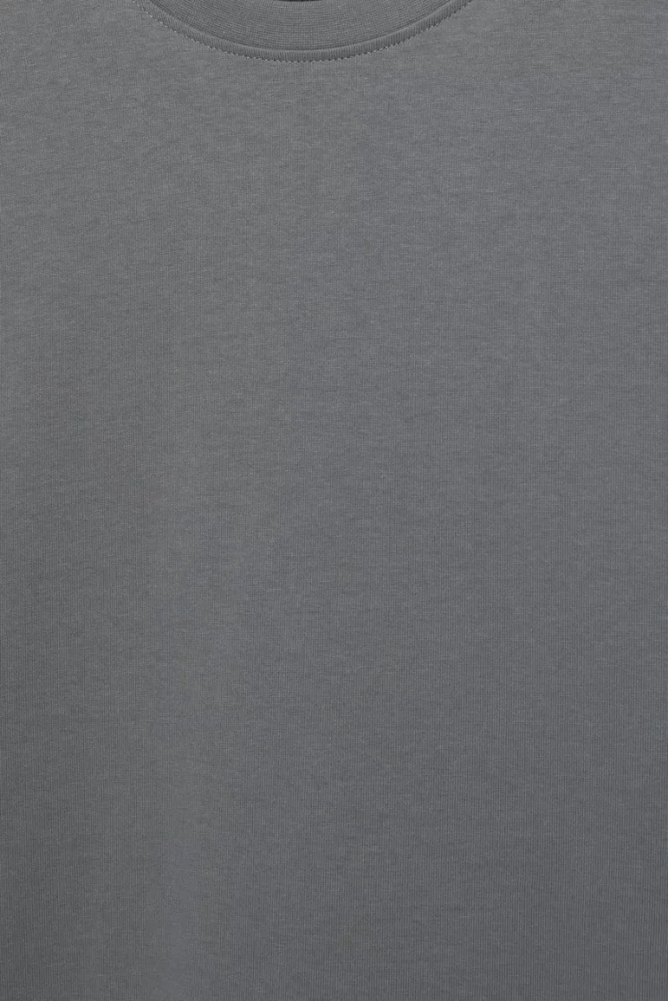 Pull&Bear Loose Fit Cotton Tee — Dark Grey