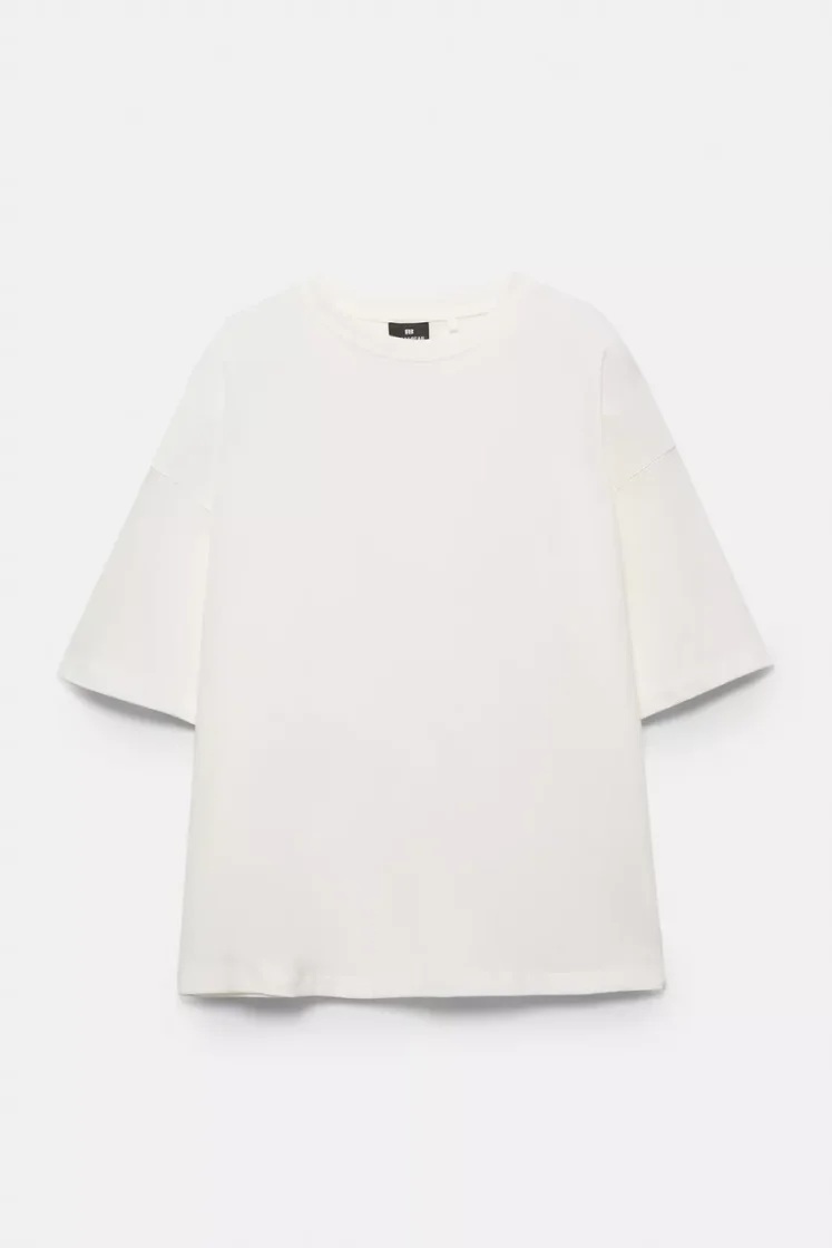 Pull&Bear Loose Fit Cotton Tee — Off White