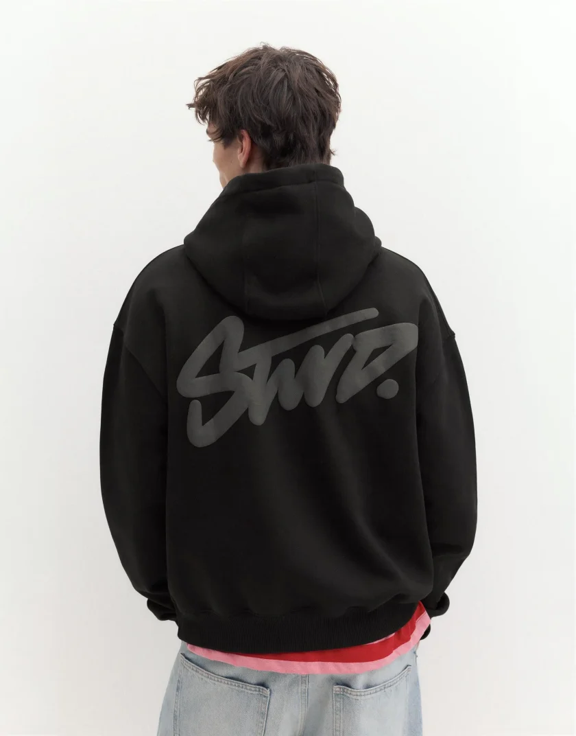 Pull&Bear Pullshka Essential Hoodie — Black