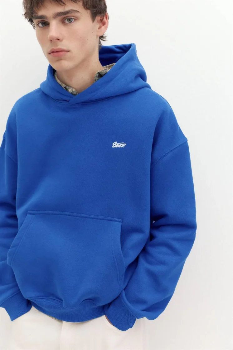 Pull&Bear Pullshka Essential Hoodie — Blue