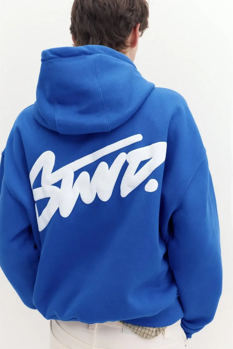 Pull&Bear Pullshka Essential Hoodie — Blue