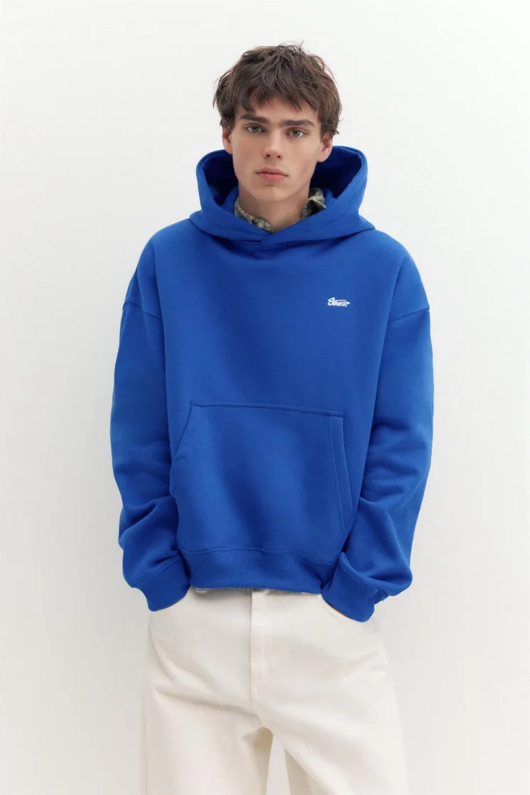 Pull&Bear Pullshka Essential Hoodie — Blue