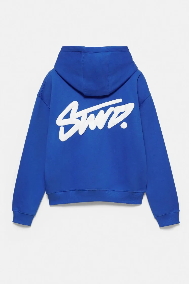 Pull&Bear Pullshka Essential Hoodie — Blue