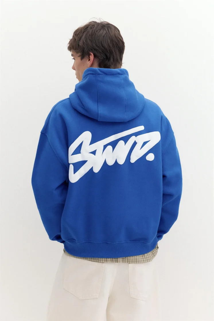 Pull&Bear Pullshka Essential Hoodie — Blue