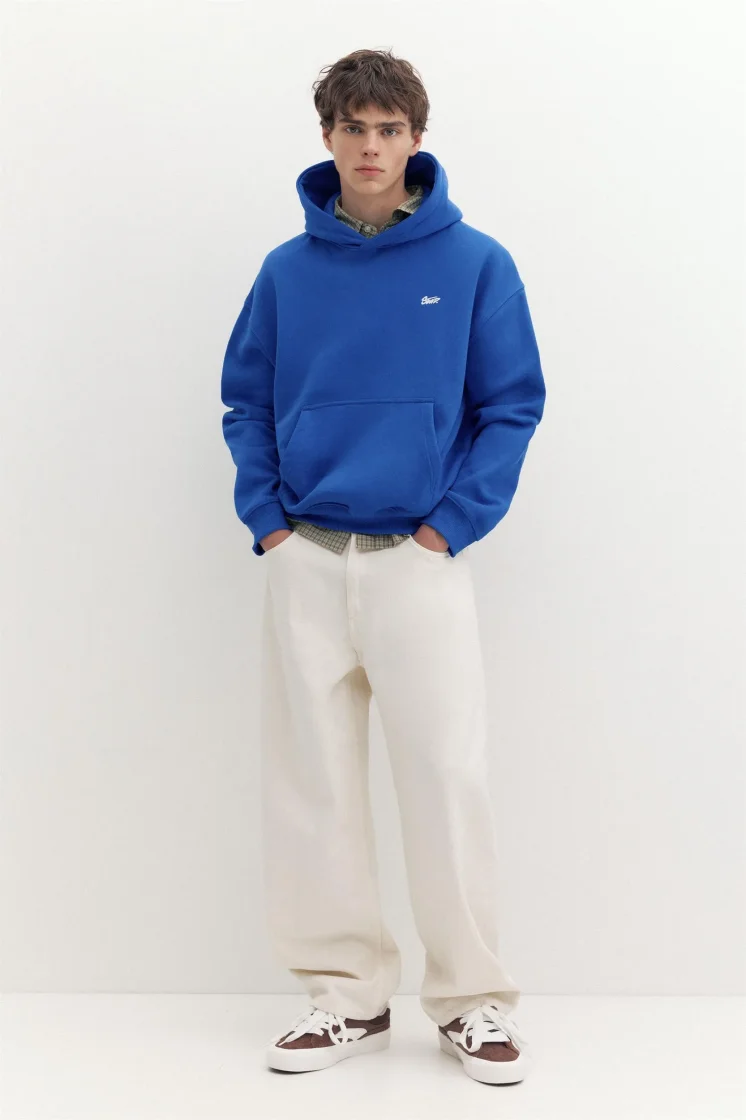 Pull&Bear Pullshka Essential Hoodie — Blue