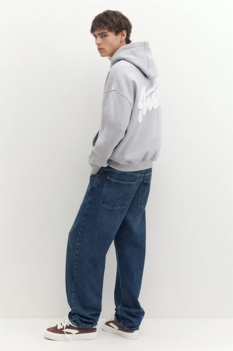 Pull&Bear Pullshka Essential Hoodie — Light Grey