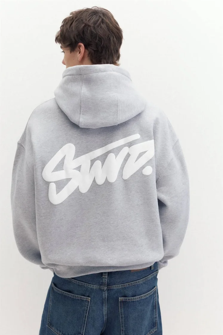 Pull&Bear Pullshka Essential Hoodie — Light Grey