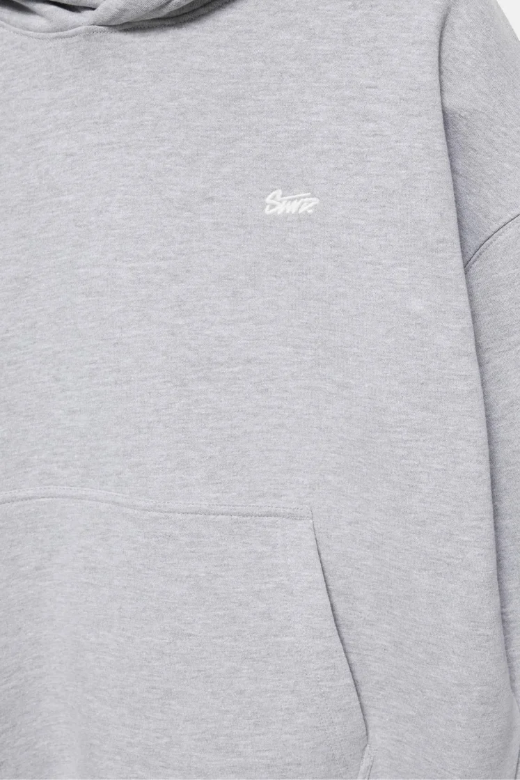 Pull&Bear Pullshka Essential Hoodie — Light Grey