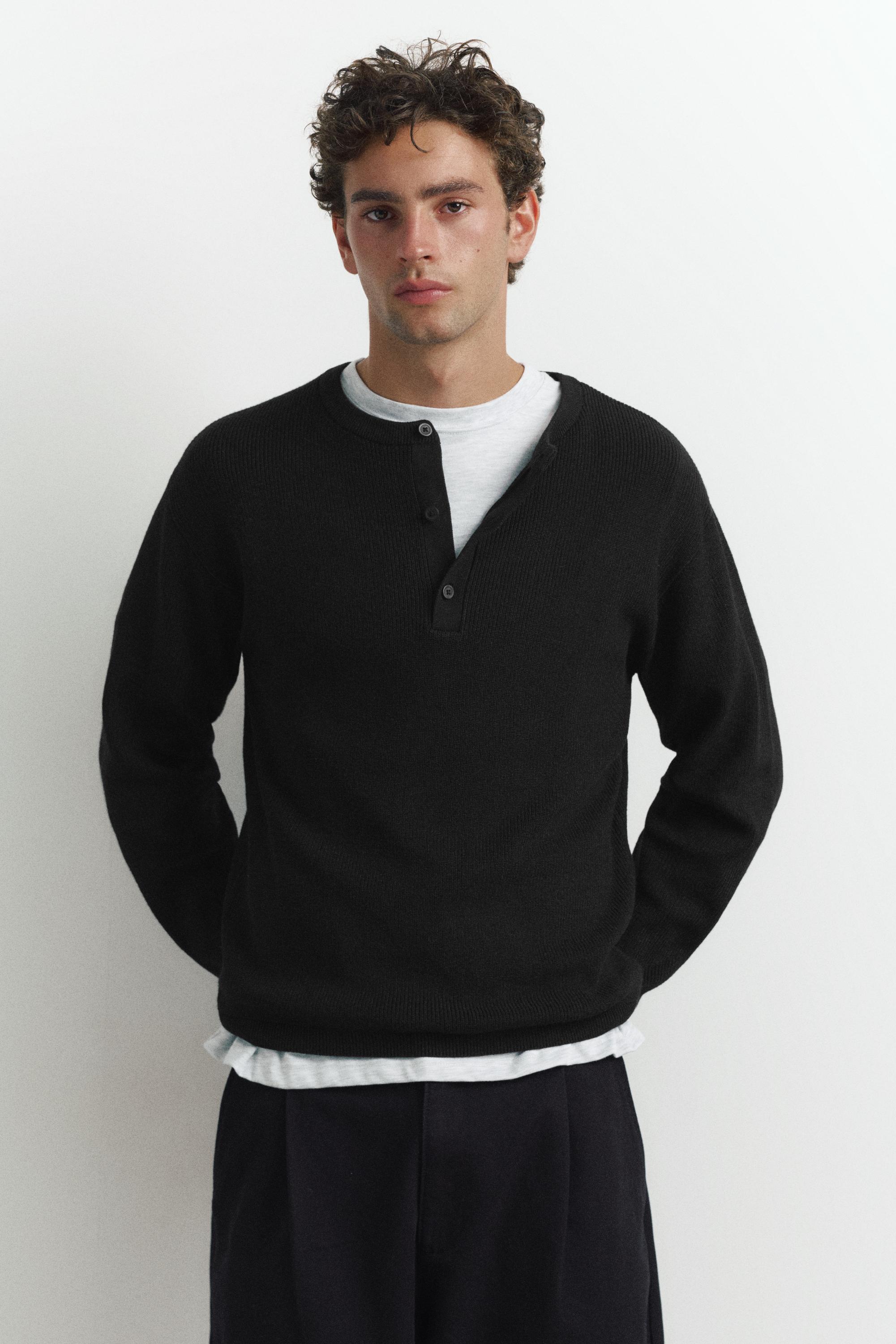 Pull Col Henley Maille