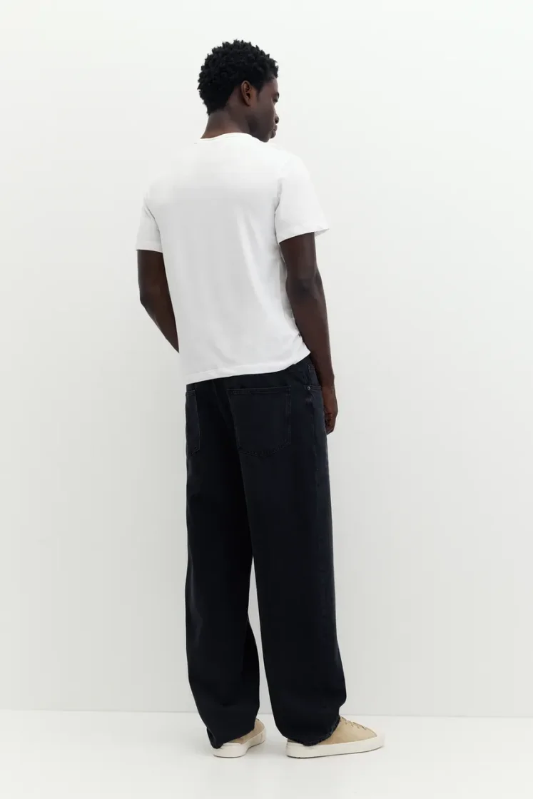 Pull&Bear Slim Fit Cotton Crew Tee — White
