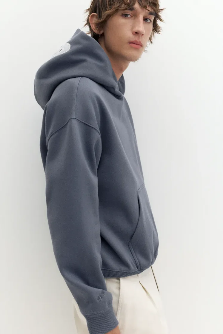Pull&Bear STWD Boxy Hoodie — blue grey