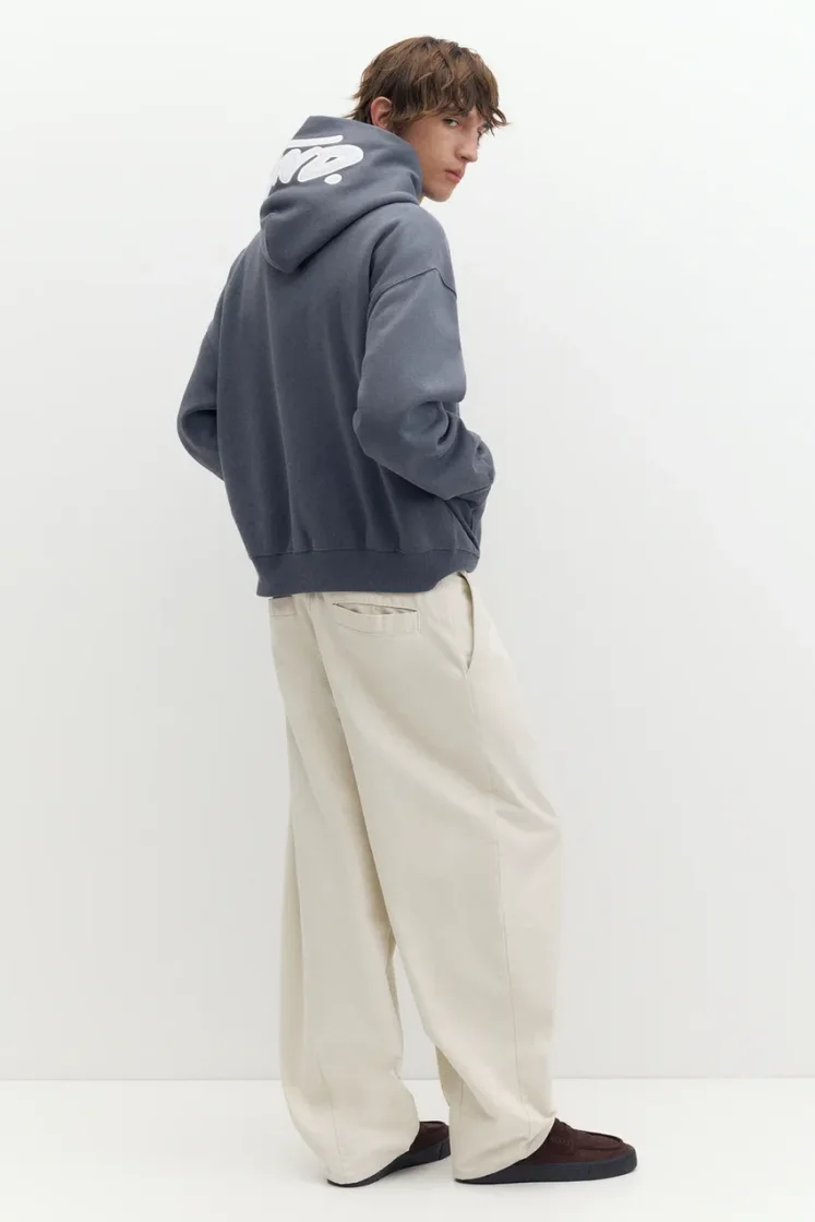 Pull&Bear STWD Boxy Hoodie — blue grey