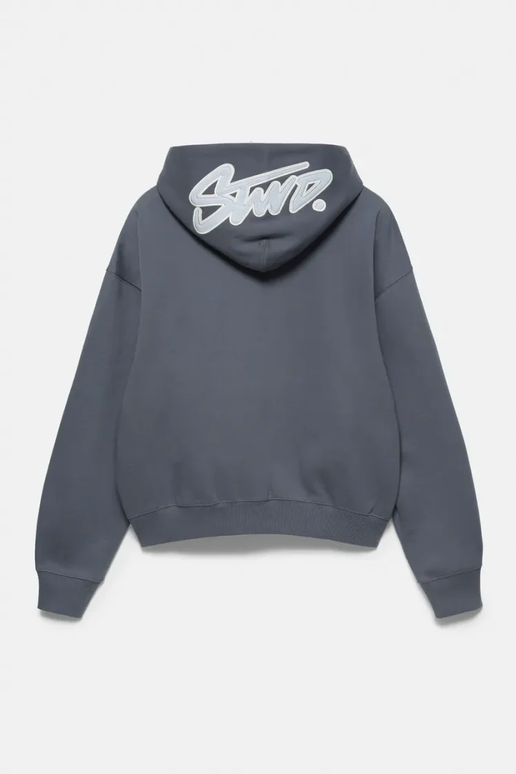 Pull&Bear STWD Boxy Hoodie — blue grey